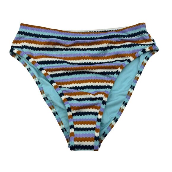 L*Space Women’s Frenchie Bikini Bottoms Multicolor Stripes Size XL New - Picture 1 of 9